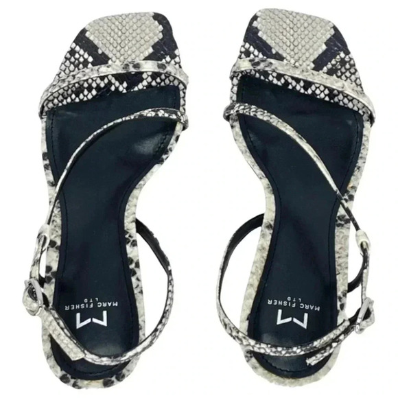 Marc Fisher Gove2 Snake Print Leather Womens Heeled Sandal Size 9.5M - Picture 7 of 15